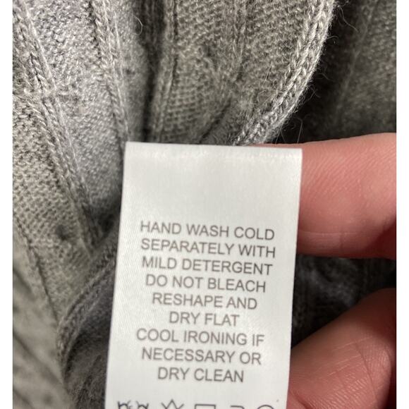 In 2 By In Cashmere Cardigan Sweater Women’s Small Cableknit Long Hooded - Picture 6 of 10